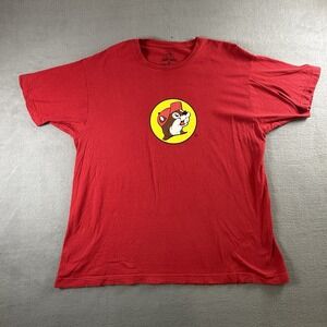 Buc-ees Adult Red Short Sleeve T-Shirt XL Beaver Logo Graphic Print